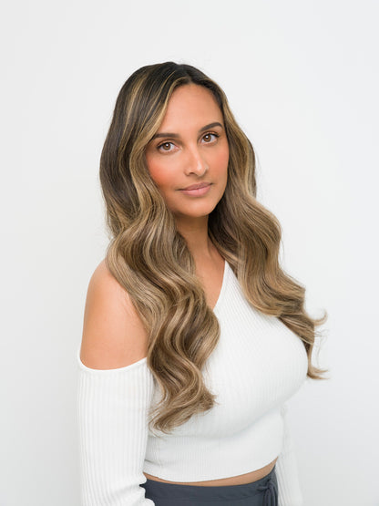 Extra Hair Extension Piece - Dark Brown & Blonde Mix #BM